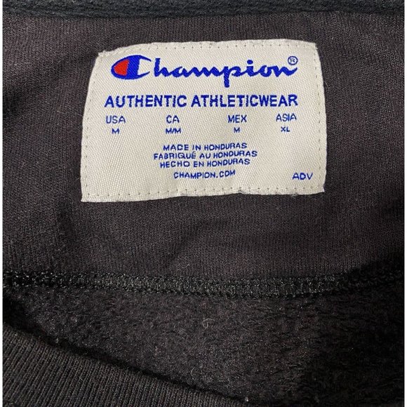 Champion Authentic Arthleticwear Size Medium Black Crewneck Pullover Sweatshirt - Picture 5 of 11